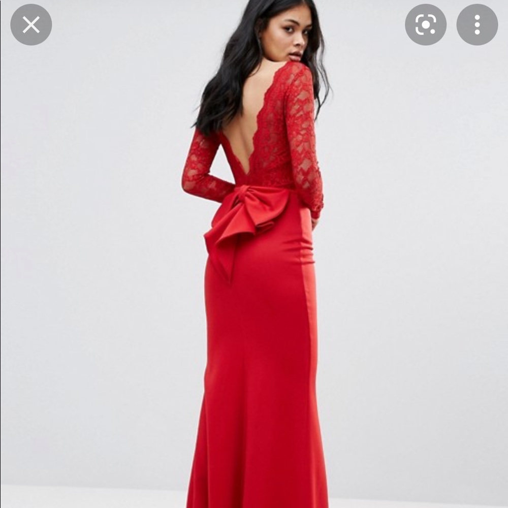 🔺Red-Goddess dress with open back🔻